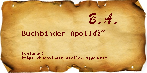 Buchbinder Apolló névjegykártya